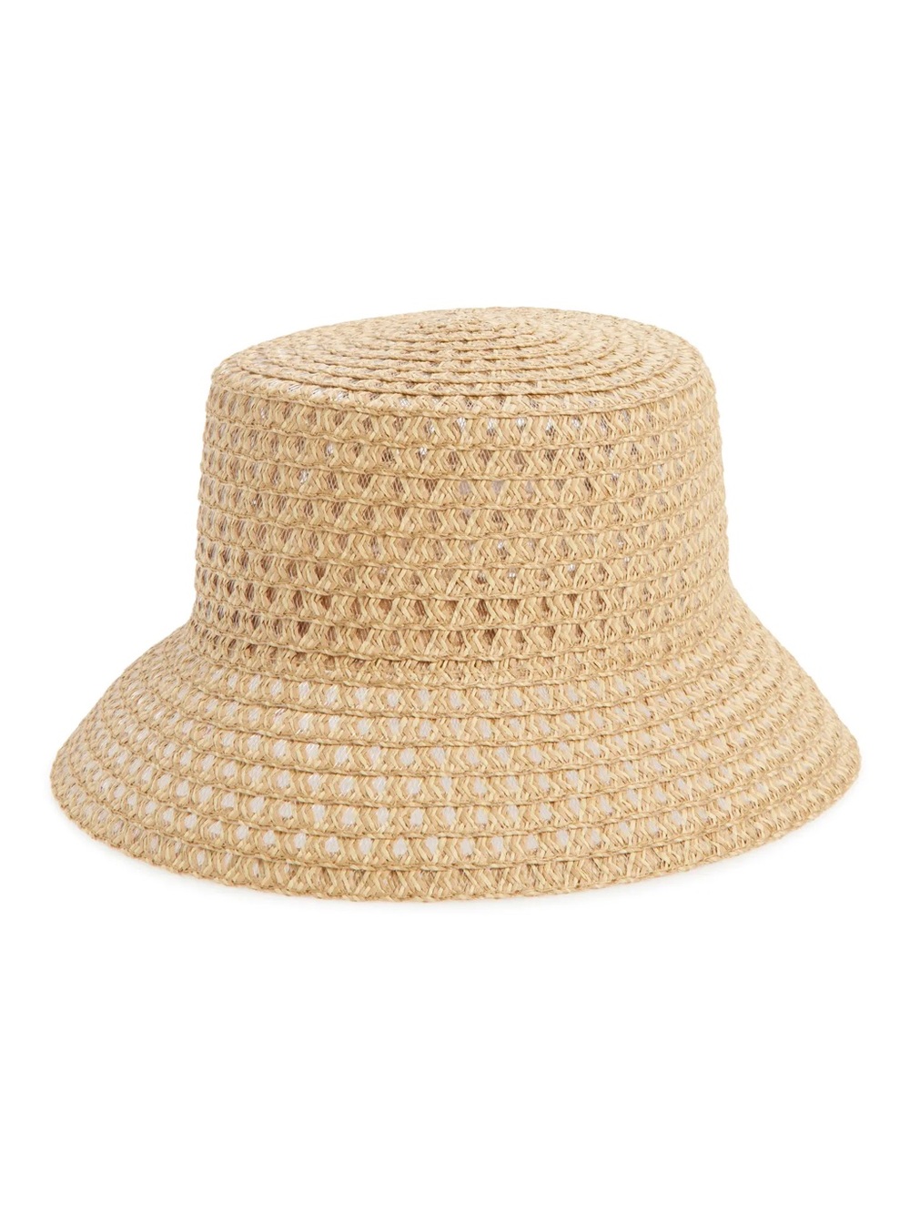 T&B Textured Straw Bucket Hat